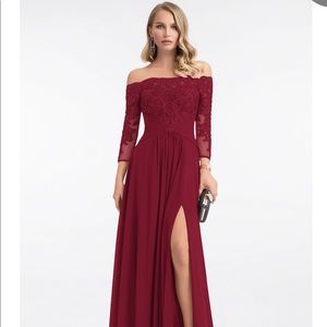 Beautiful burgundy formal dress great for mother of bride or formal